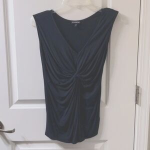 Express VTG Black Sleeveless Office Blouse Undershirt Blazer Pantsuits V-Neck